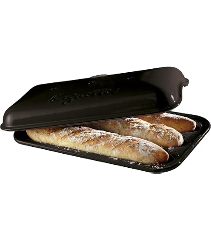 Amazon.com: Emile Henry Baguette Baker | Charcoal : Grocery